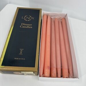 LENOX 12" Peaches N Cream Taper Dinner Candles Box Of 8 Vintage Unused With Box